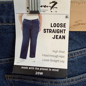 NWT Size 20W, Seven7 Loose Straight Jeans in “Confident”